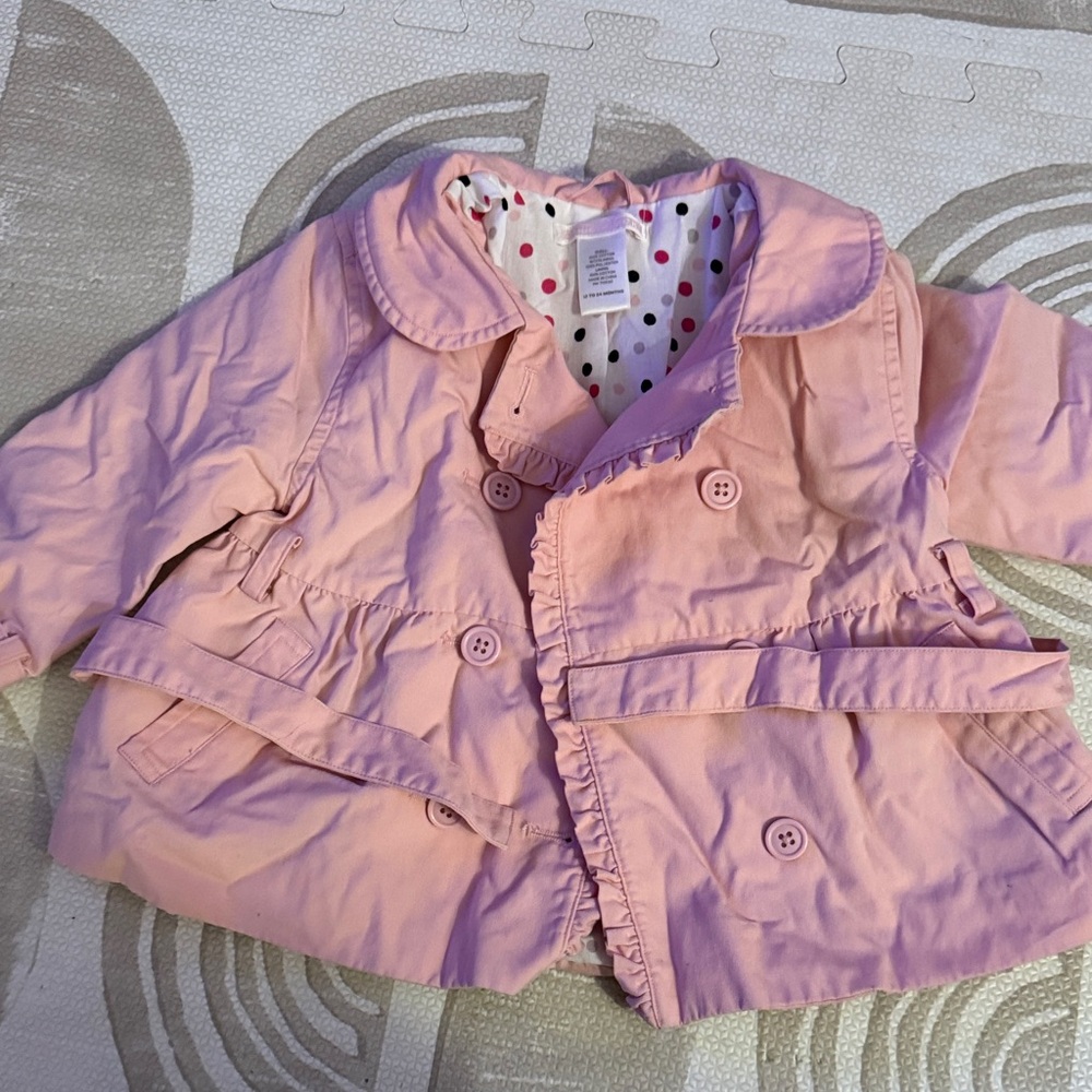 Janie and Jack Light Pink Double-Breasted Peacoat